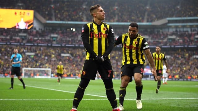 Watfords Gerard Deulofeu bejubelt sein Tor zum 3:2.