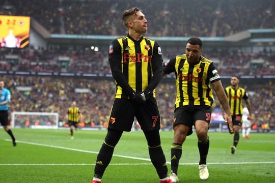 Watfords Gerard Deulofeu bejubelt sein Tor zum 3:2.
