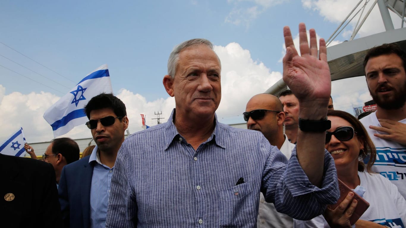 Benny Gantz im Wahlkampf: Er könnte Benjamin Netanjahu gefährlich werden.
