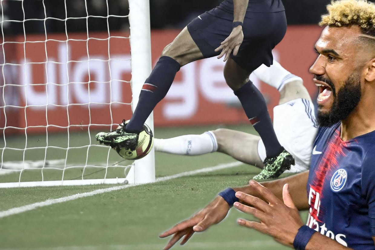 Aktion des Spiels: PSG-Profi Eric Maxim Choupo Moting bringt den Ball nicht über die Linie.
