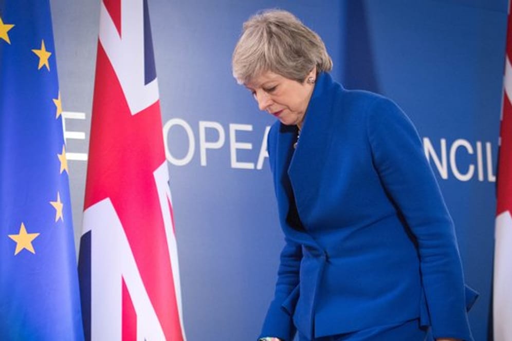 Die britische Premierministerin Theresa May beim Abschluss des EU-Gipfels.