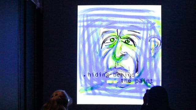 Ein Selbstporträt von Leonard Cohen.
