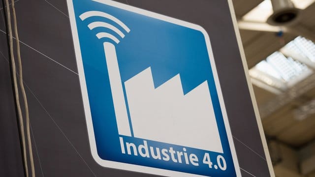 Piktogramm mit der Aufschrift "Industrie 4. Piktogramm mit der Aufschrift "Industrie 4.