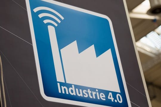Piktogramm mit der Aufschrift "Industrie 4.