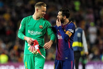 Marc-André ter Stegen (l.) und Lionel Messi: Barcelona will endlich wieder ins Halbfinale der Champions League.