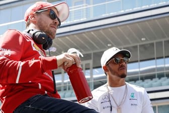 In Shanghai im Fokus: Sebastian Vettel (l) und Lewis Hamilton.