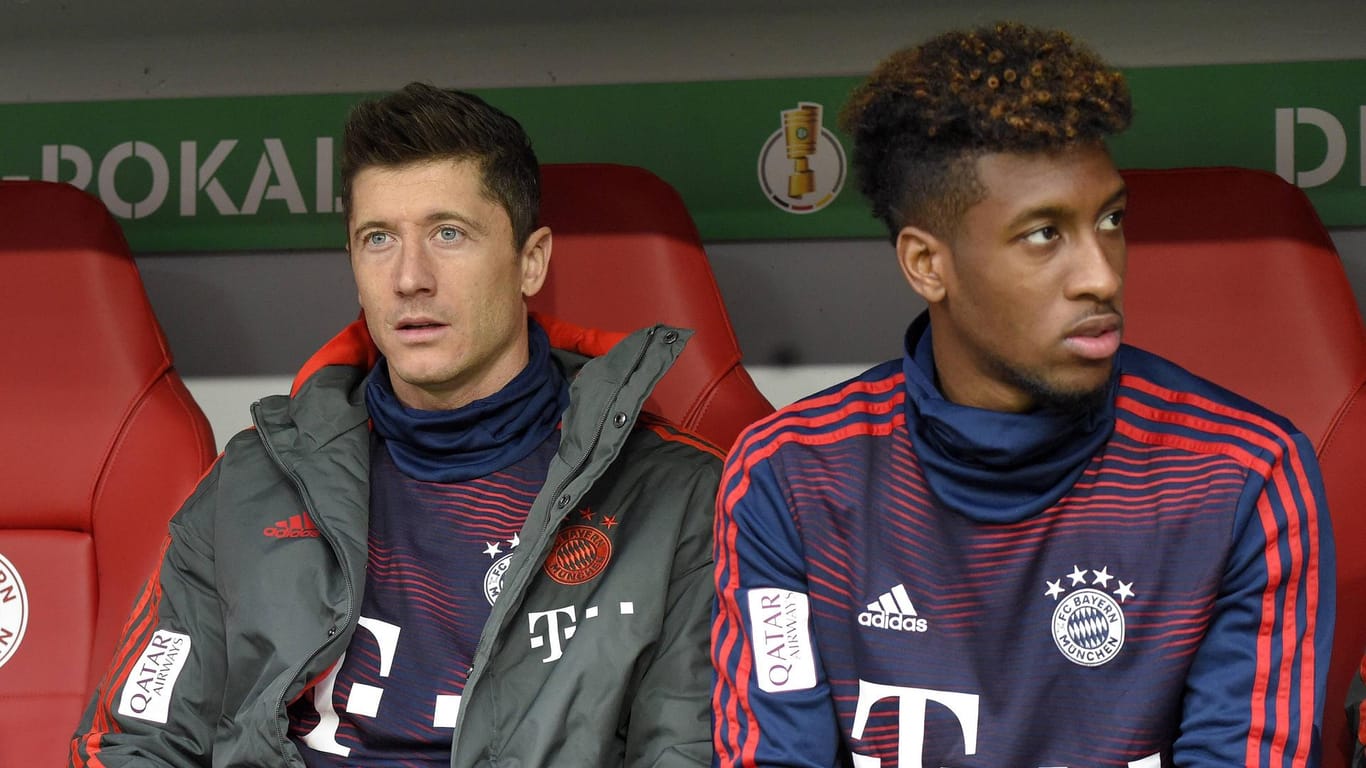 Die Bayern-Stars Robert Lewandowski (l.) und Kingsley Coman.