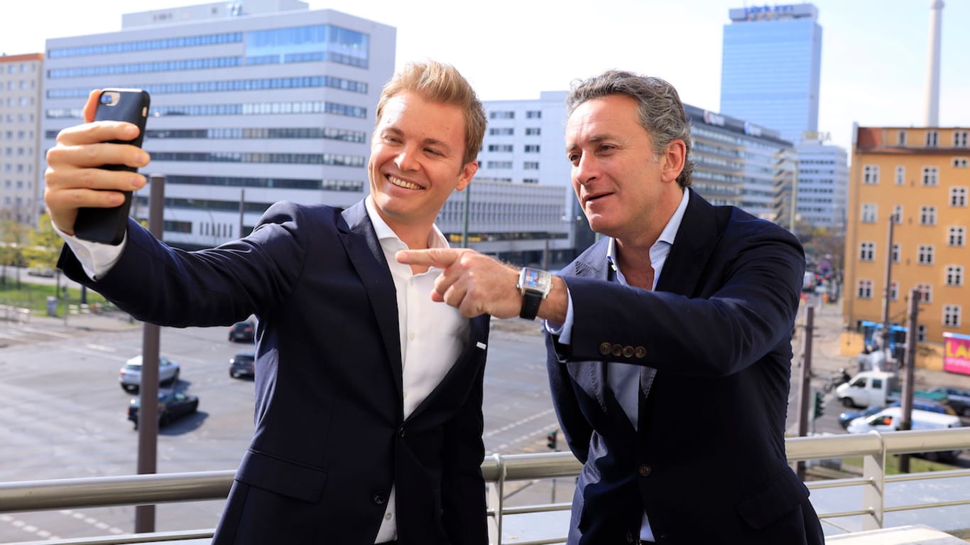 Nicos Rosberg (links) und Alejandro Agag in Berlin.