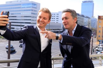 Nicos Rosberg (links) und Alejandro Agag in Berlin.