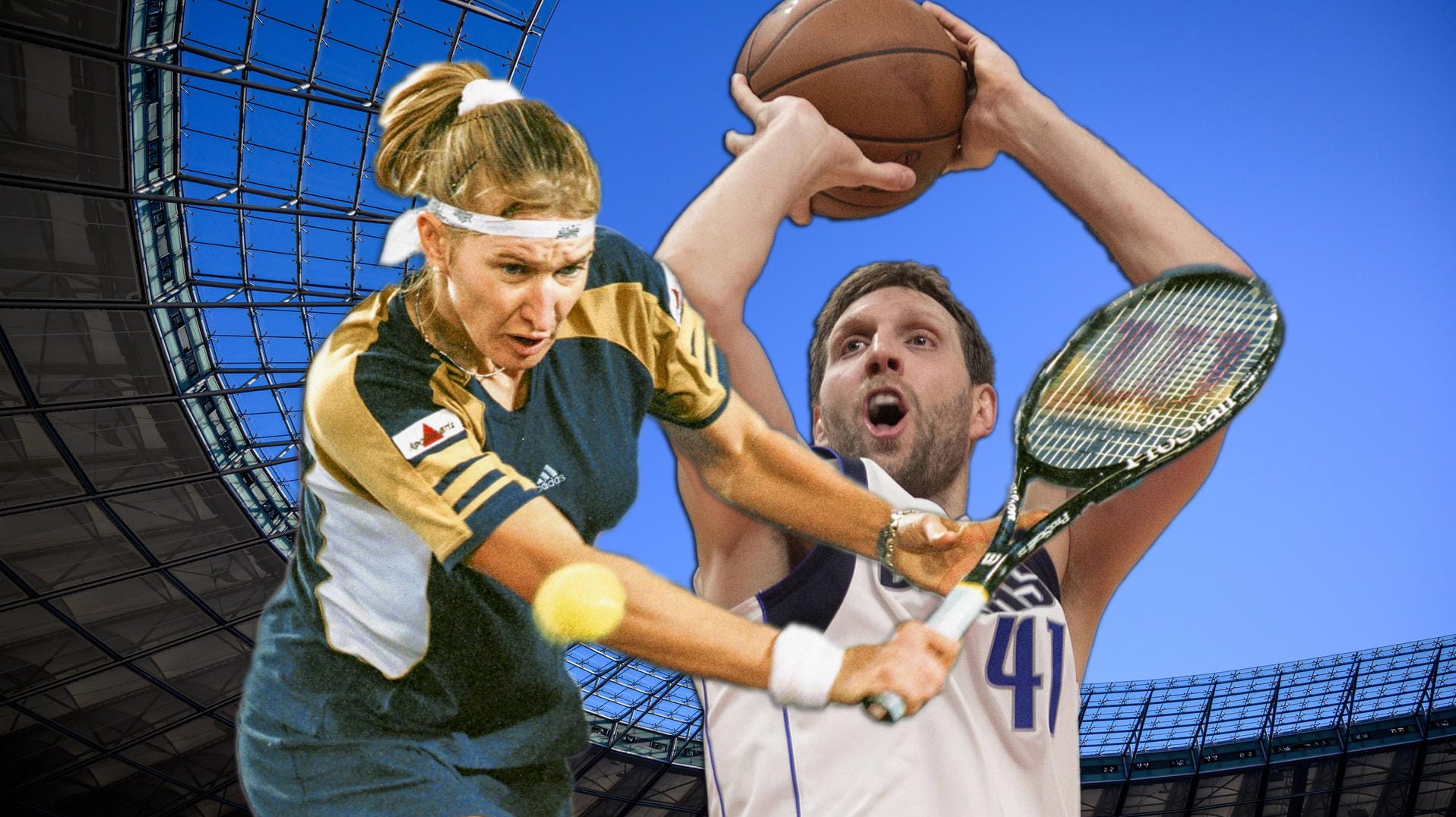 Zwei aus der Vorauswahl: Steffi Graf (l.) und Dirk Nowitzki.