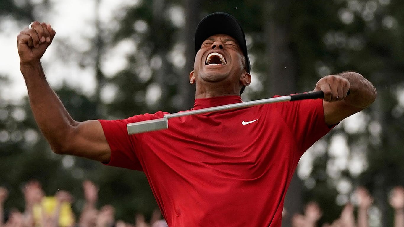 Tiger Woods brüllt seine Freude über seinen historischen Erfolg heraus: Zahlreiche Sportler und Politiker gratulierten der US-Golflegende.