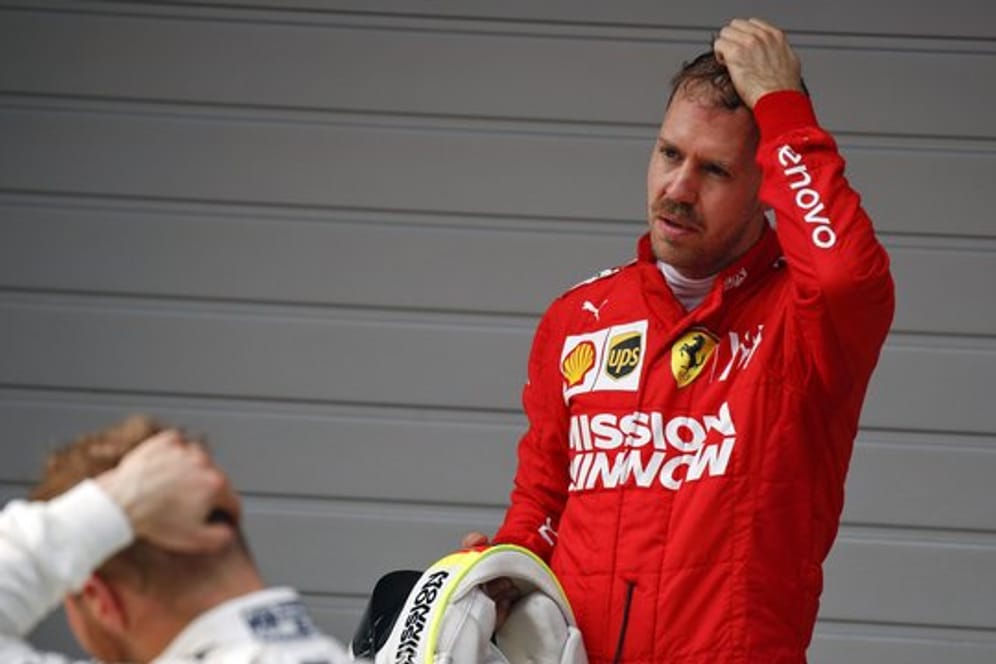 Skeptisch: Ferrari-Pilot Sebastian Vettel nach Platz drei in Shanghai.