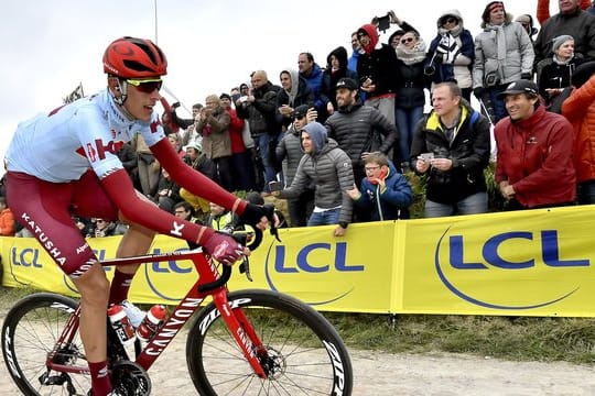 Nils Politt aus Deutschland vom Team Katusha-Alpecin beim Frühjahrsklassiker Paris - Roubaix.