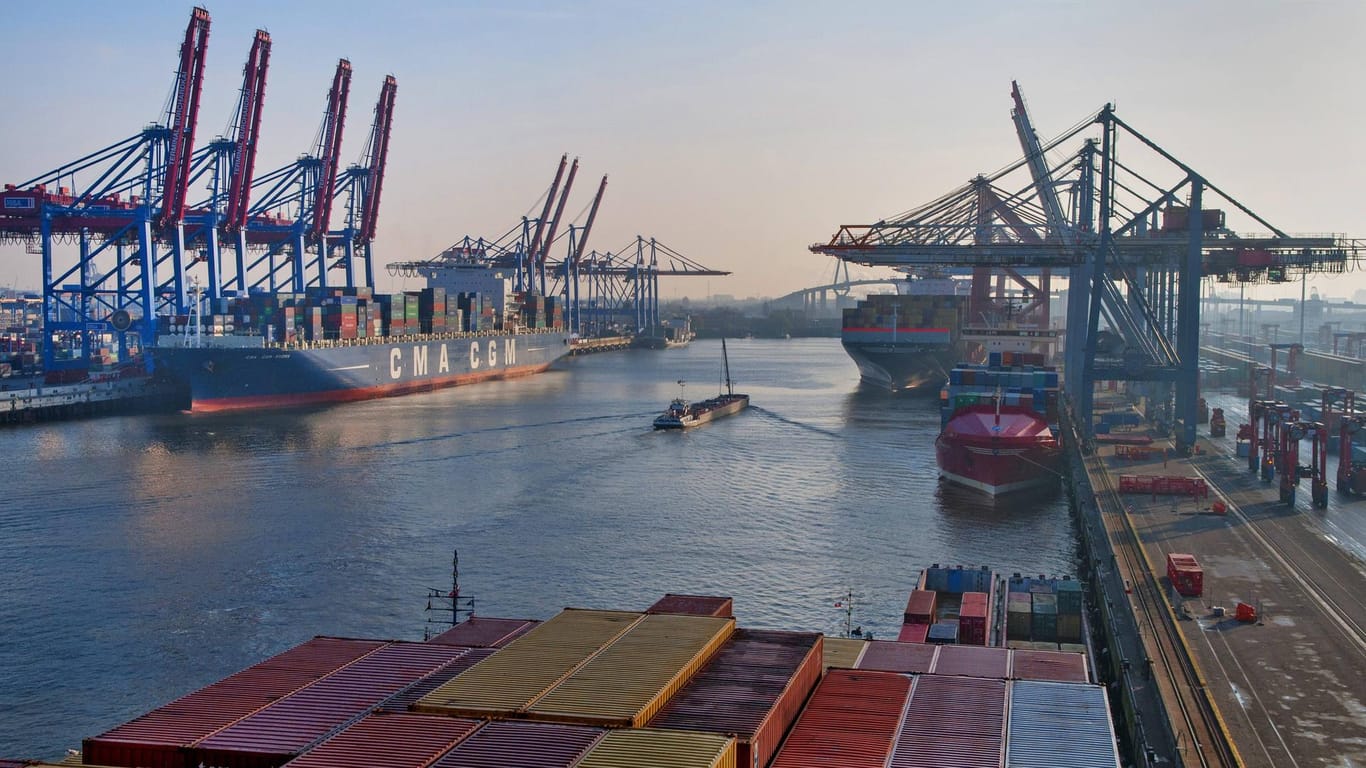 Containerschiffe im Hamburger Hafen: Der Zoll hat 440 Kilogramm Kokain sichergestellt. (Archivbild)
