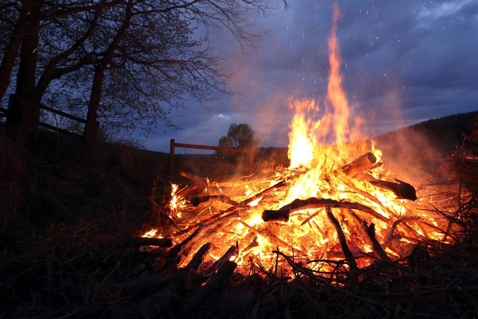 Osterfeuer: Für Tiere kann ein Osterfeuer schnell gefährlich werden.