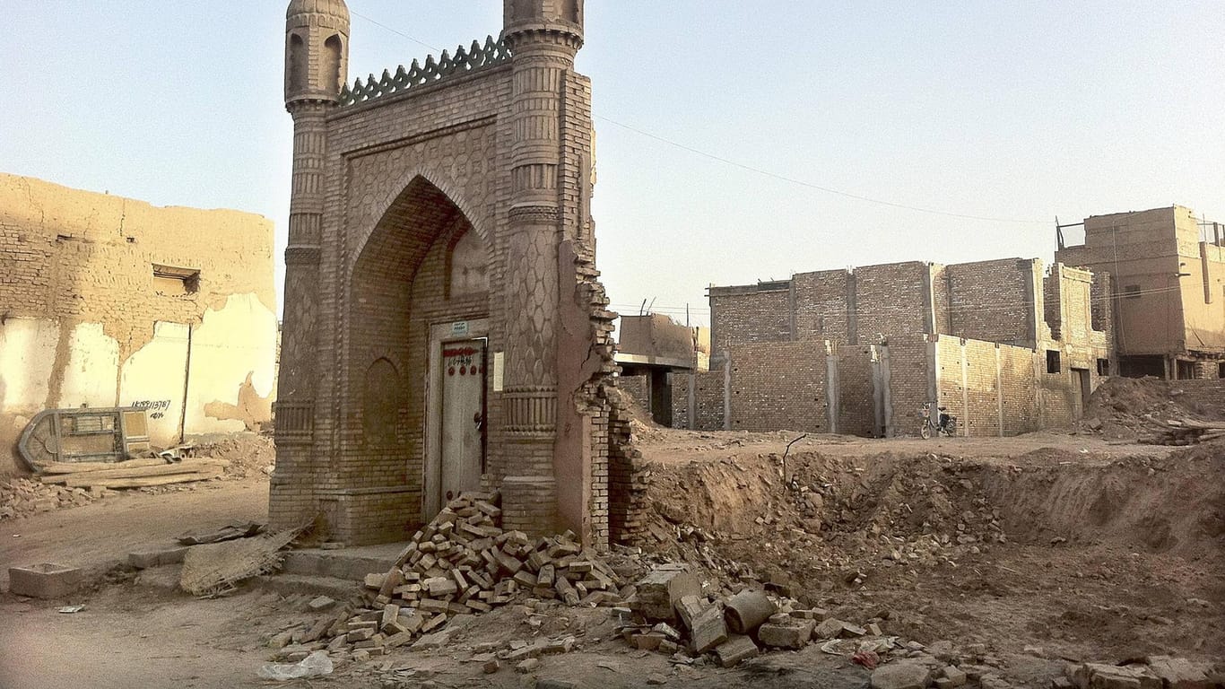 Ruine einer Moschee in Kashgar (Archivbild): Angeblich verschwinden in der Region immer mehr muslimische Gebetshäuser.