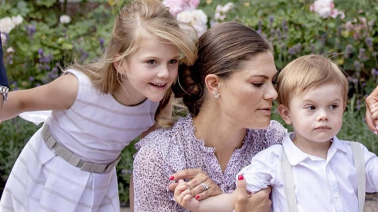 Victoria von Schweden mit ihren Kindern Estelle und Oscar.