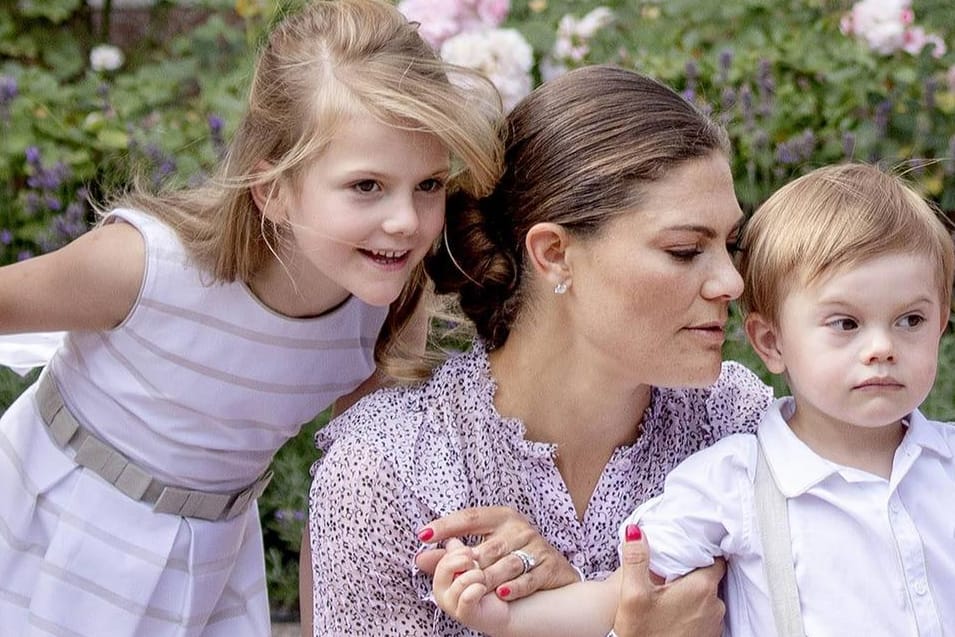 Victoria von Schweden mit ihren Kindern Estelle und Oscar.