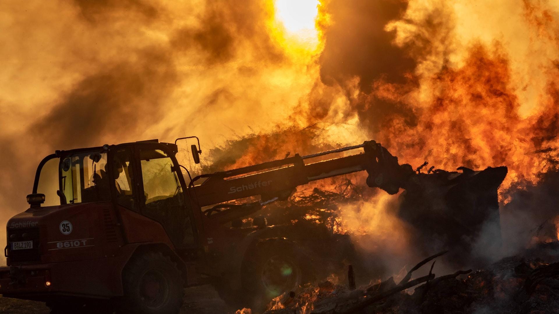 Brand in Sachsen-Anhalt (Symbolbild): Aus ungeklärter Ursache brennen zwei Ställe mit Tausenden Schweinen.