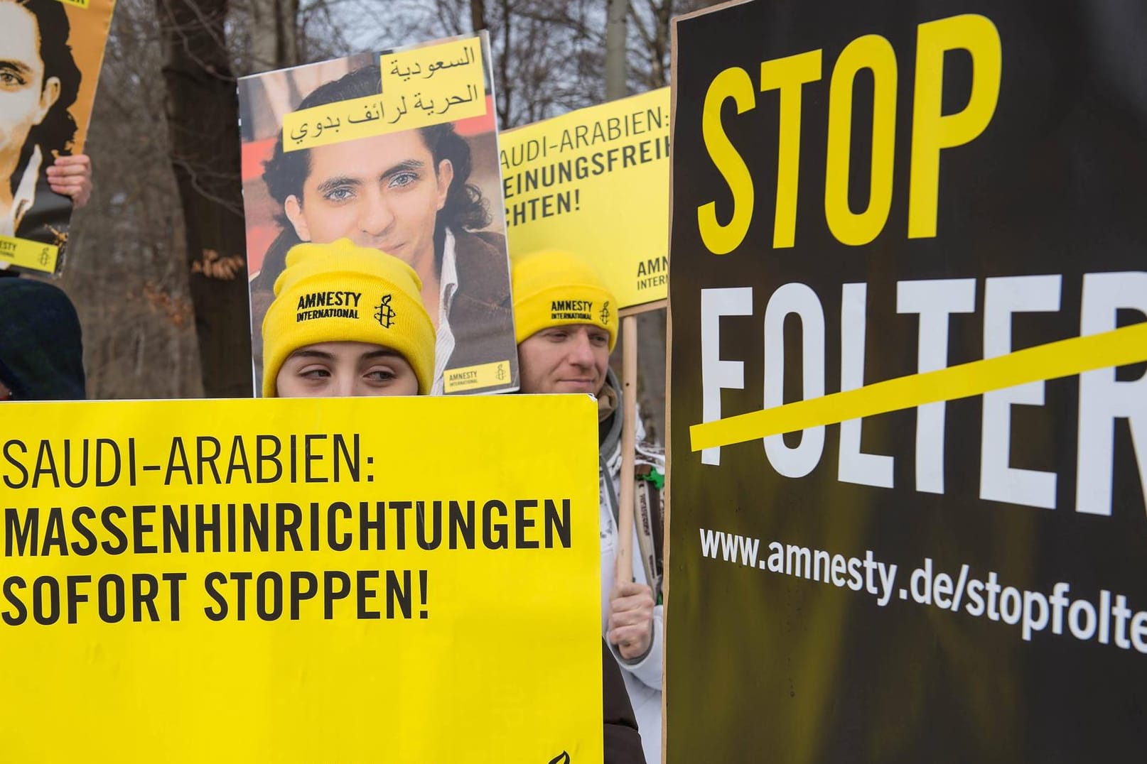 Protestaktion von Amnesty International (Archivbild): Saudi-Arabien hat 37 Menschen hingerichtet, die wegen Terrorismus verurteilt worden waren.