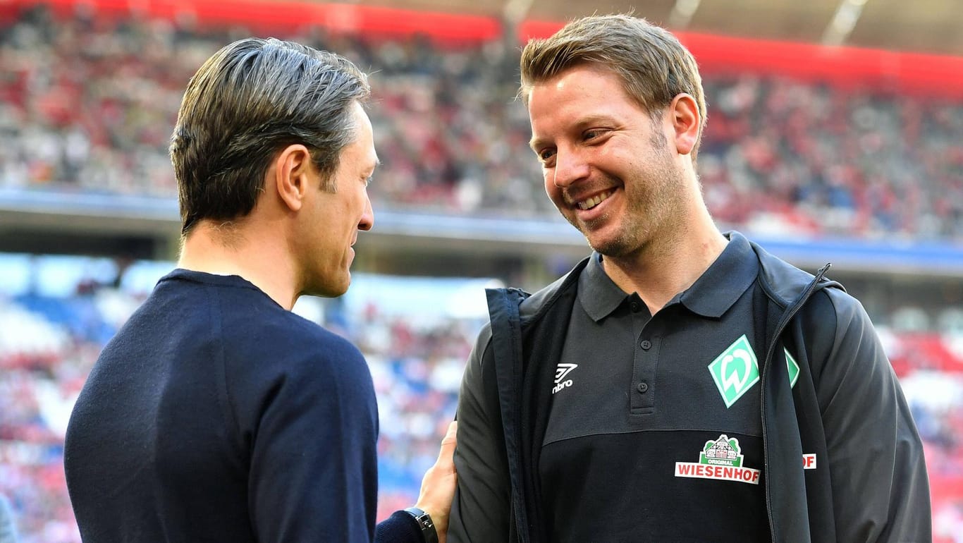 Bayern-Trainer Niko Kovac (l.) und Werder-Coach Florian Kohfeldt messen sich mit ihren Teams zum zweiten Mal in vier Tagen.