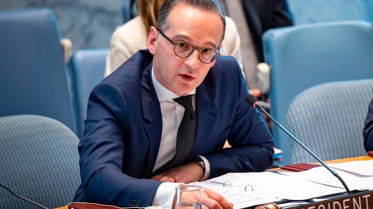 Bundesaußenminister Heiko Maas (l., SPD) im UN-Sicherheitsrat: Die US-Regierung schwächte den Resolutionsentwurf der Bundesregierung ab.