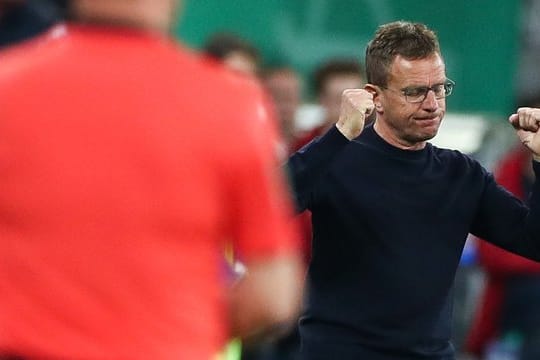 Geschafft: RB-Coach Ralf Rangnick feiert den Einzug ins Pokalfinale.