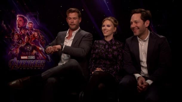 Hemsworth, Johansson, Rudd in London.