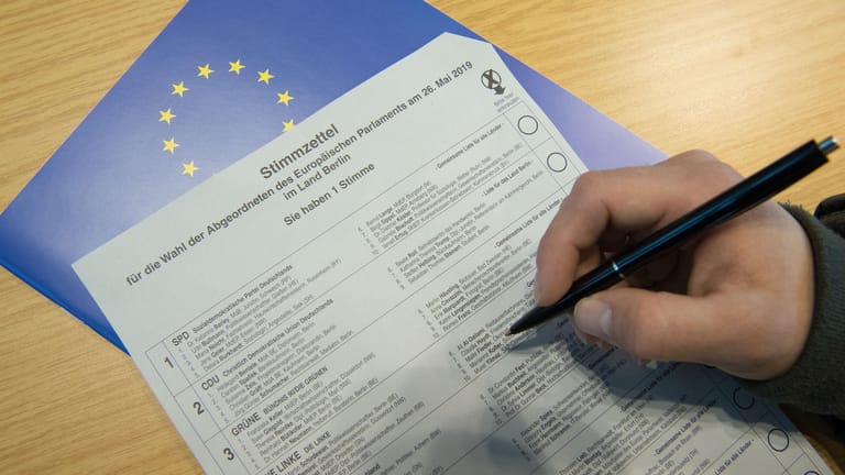 Der Stimmzettel zur Europawahl 2019.