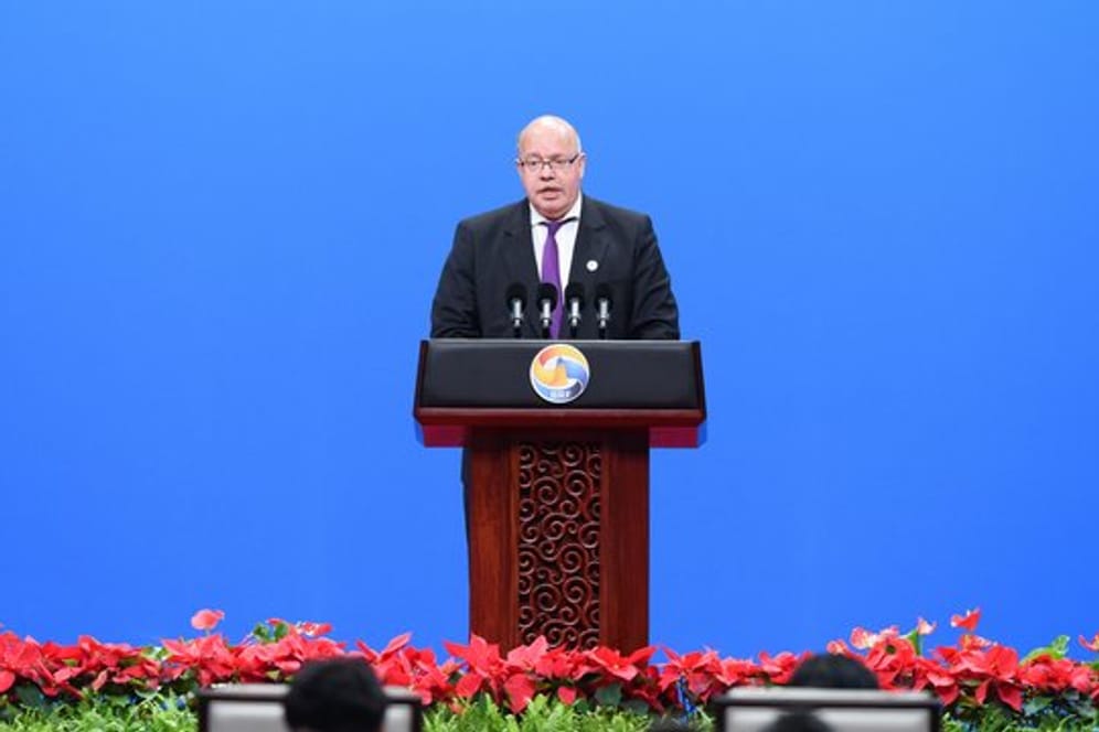 Bundeswirtschaftsminister Peter Altmaier beim "Seidenstraßen"-Gipfel in Peking.