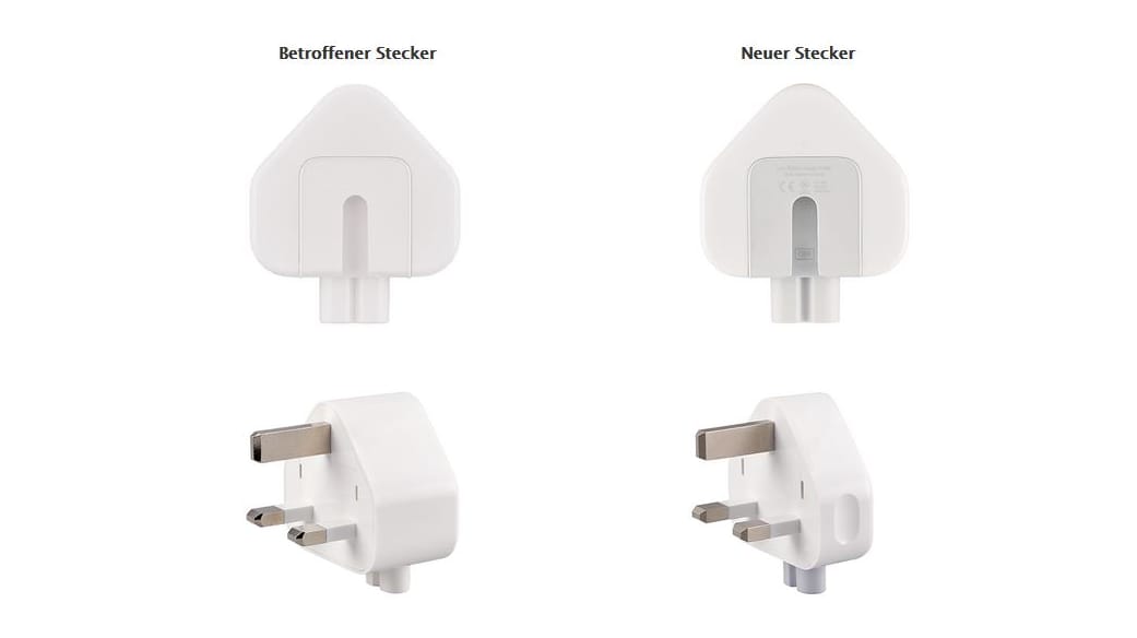 Netzteilstecker von Apple: Diese Geräte sind betroffen.