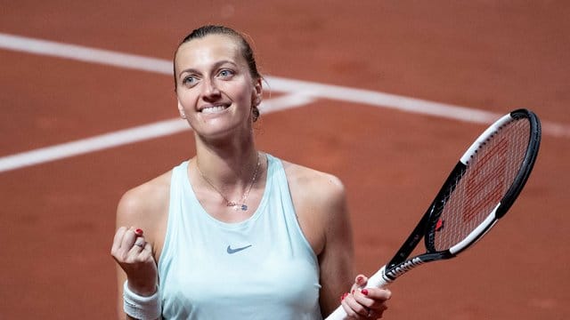 Petra Kvitova jubelt nach ihrem Final-Einzug beim WTA-Turnier in Stuttgart.