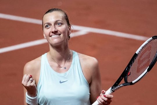 Petra Kvitova jubelt nach ihrem Final-Einzug beim WTA-Turnier in Stuttgart.