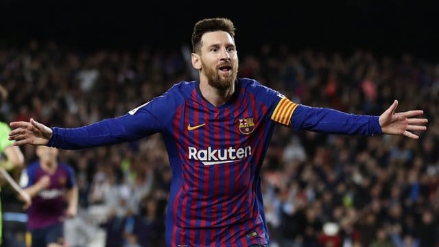Barcelonas Lionel Messi jubelt nach seinem Tor zum 1:0.