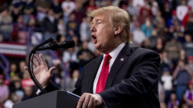 Donald Trump, Präsident der USA, spricht bei einer Kundgebung in Wisconsin. Donald Trump, Präsident der USA, spricht bei einer Kundgebung in Wisconsin.
