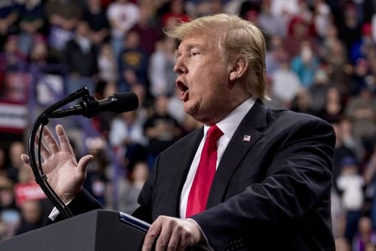 Donald Trump, Präsident der USA, spricht bei einer Kundgebung in Wisconsin.
