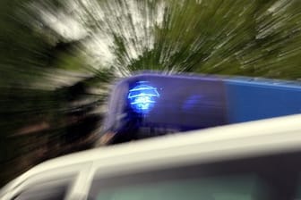 Polizeiauto mit Blaulicht: Die Flucht eines 20-Jährigen vor der Polizei endete auf dem Gelände der Bundesgartenschau in Heilbronn. (Symbolfoto)