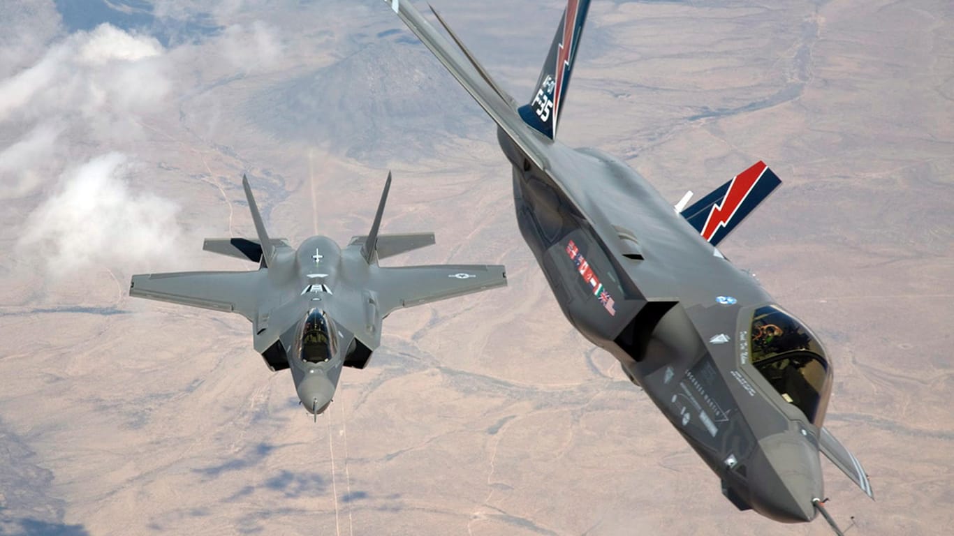 US-Kampfflugzeuge vom Typ F-35: Die USA haben im vergangenen Jahr 583 Milliarden Euro fürs Militär ausgegeben – ein Anstieg um 4,6 Prozent.