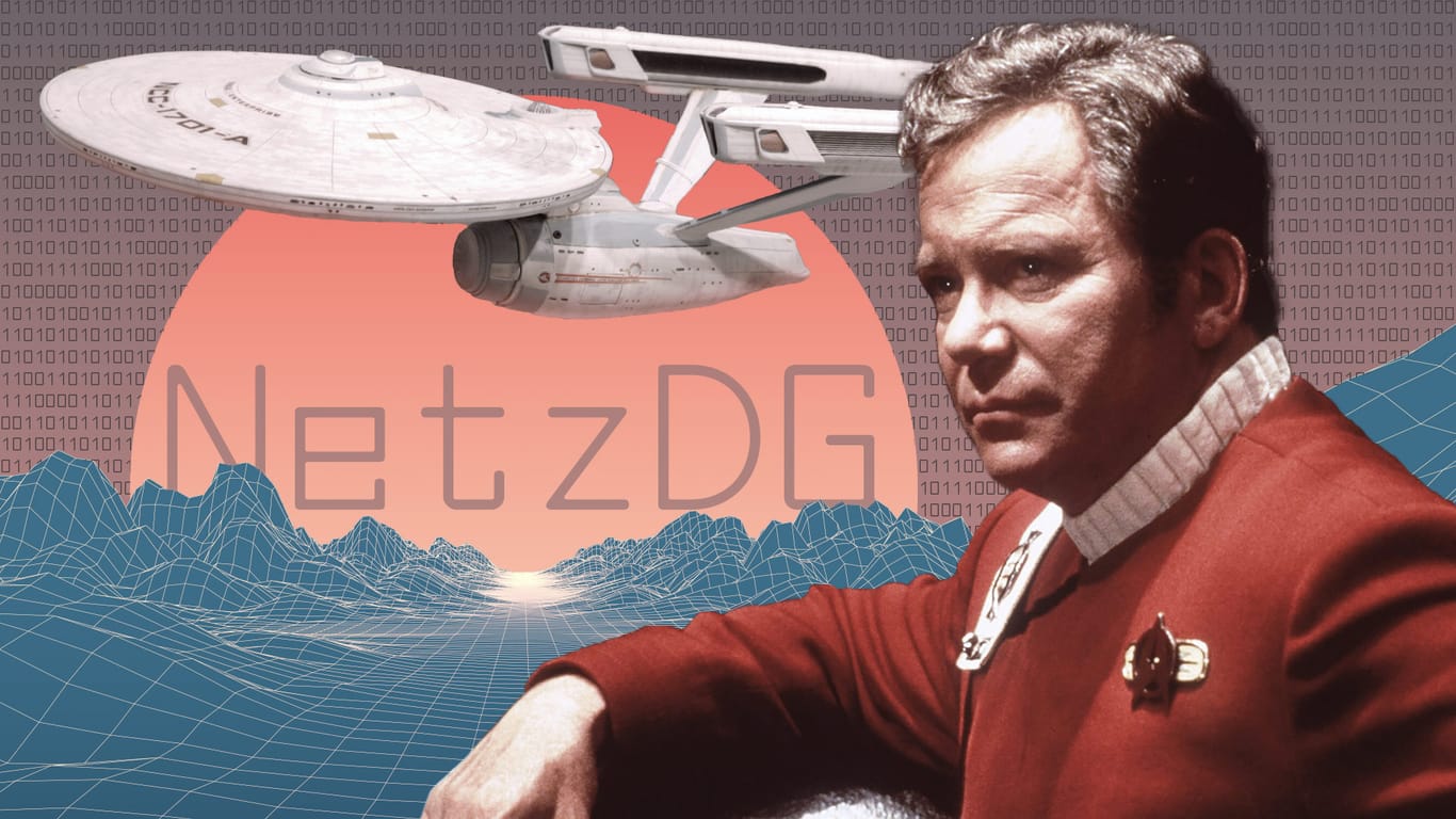 William Shatner, der Darsteller von Captain James T. Kirk in Star Trek, landete auf seiner Reise durchs WWW beim deutschen NetzDG.