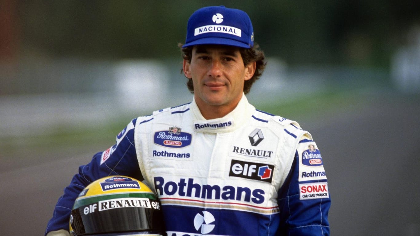 Ayrton Senna im Overall seines damaligen Teams Williams Renault.