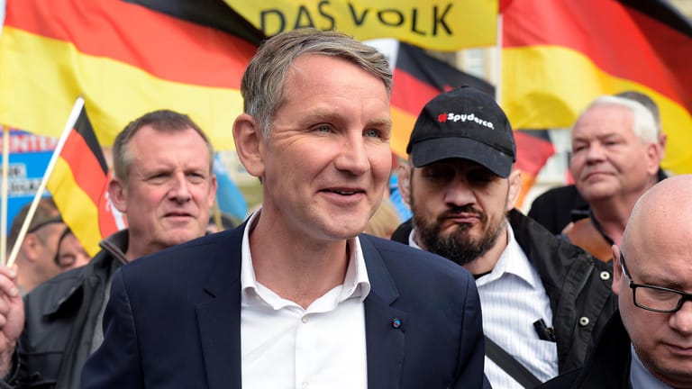 Landespolitiker Björn Höcke: Er tritt auf einer AfD-Demo in Erfurt auf.