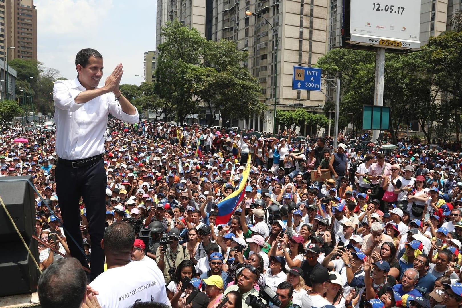 Juan Guaidó bei einer Massenkundgebung am Mittwoch: Sein Umsturzversuch scheiterte.