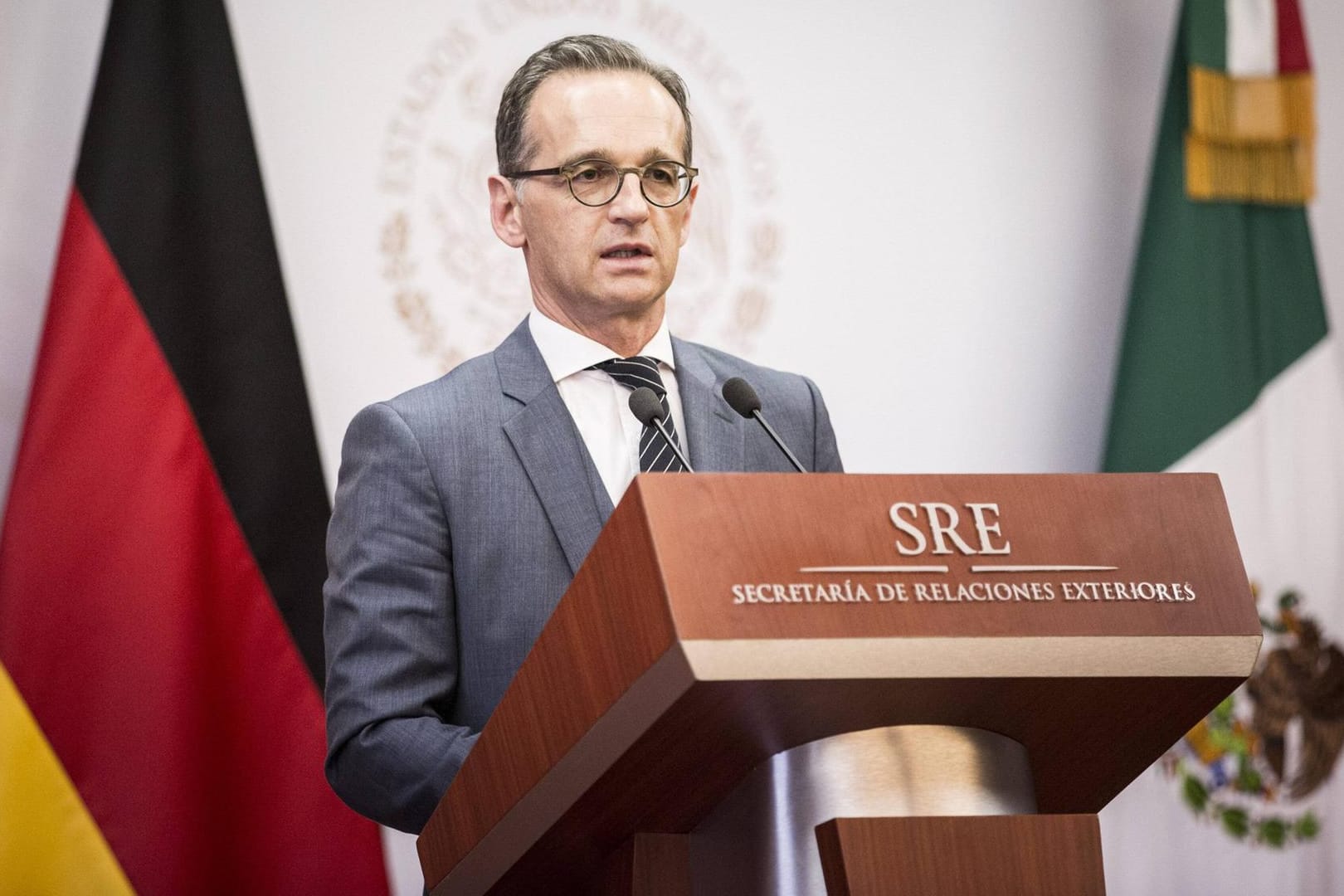 Bundesaussenminister Heiko Maas, SPD, aufgenommen bei einer Pressekonferenz in Mexiko-Stadt: "Die Pressefreiheit zu schützen ist eine unserer wichtigsten Aufgaben."