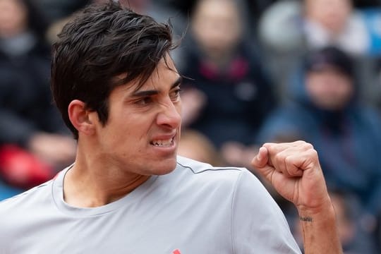 Tennisspieler Cristian Garin ballt die Faust - Sieg im Finale in München.