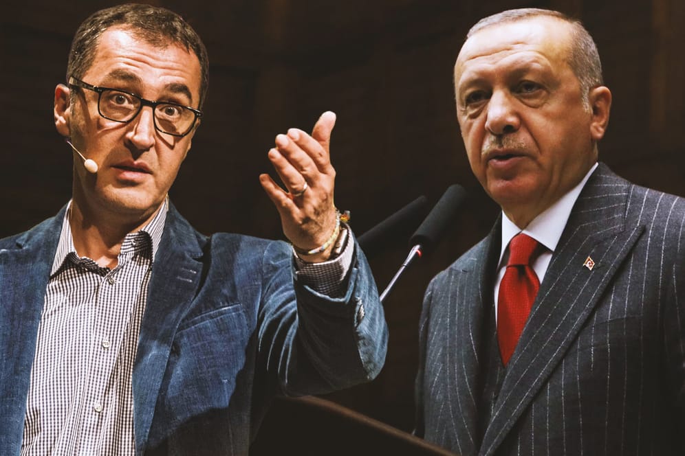Grünen-Politiker Cem Özdemir und Recep Tayyip Erdogan. (Bildkombination)