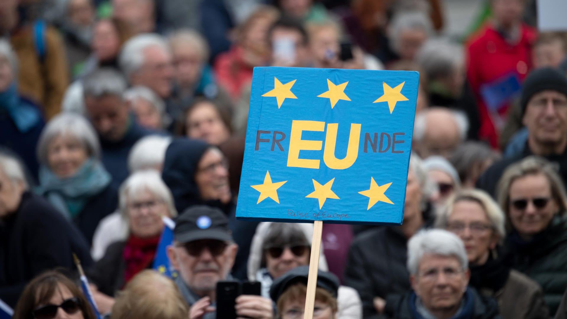 Demonstration pro Europa in Berlin.