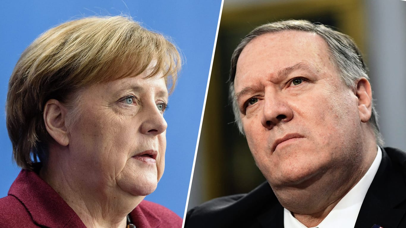 Angela Merkel und Mike Pompeo: In seiner Amtszeit als US-Außenminister hat er Berlin noch keinen Besuch abgestattet. (Collage: t-online.de)