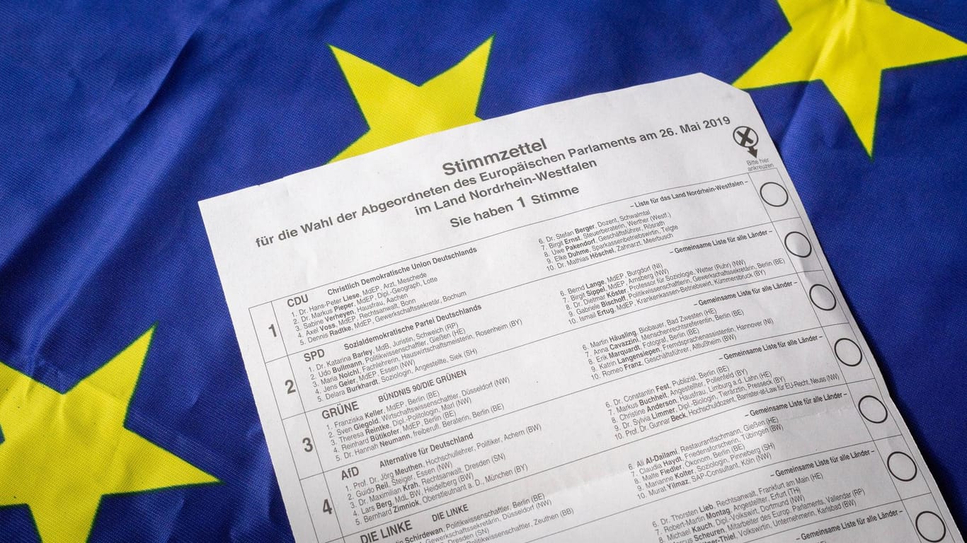 Stimmzettel der Europawahl.