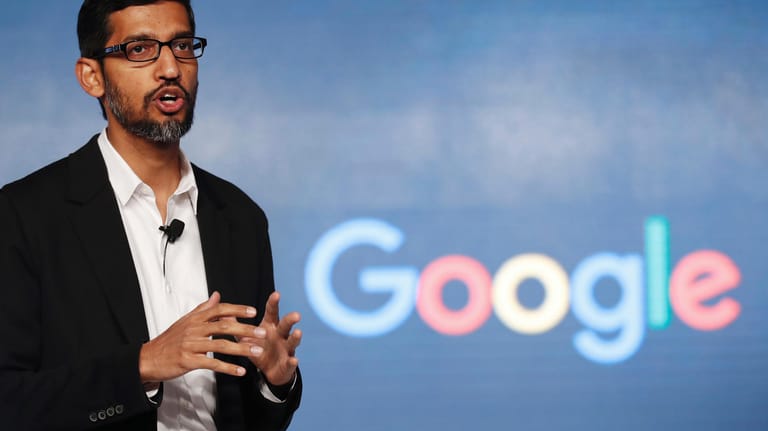 Sundar Pichai: Der Google-Chef spricht auf der Entwicklerkonferenz I/O.