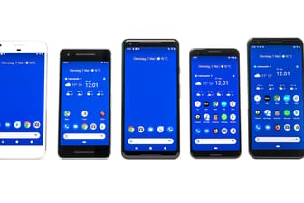(Fast) alle Pixel-Smartphones in einer Reihe: Die Google-Smartphones werden immer als erstes mit neuen Funktions-Updates versorgt.